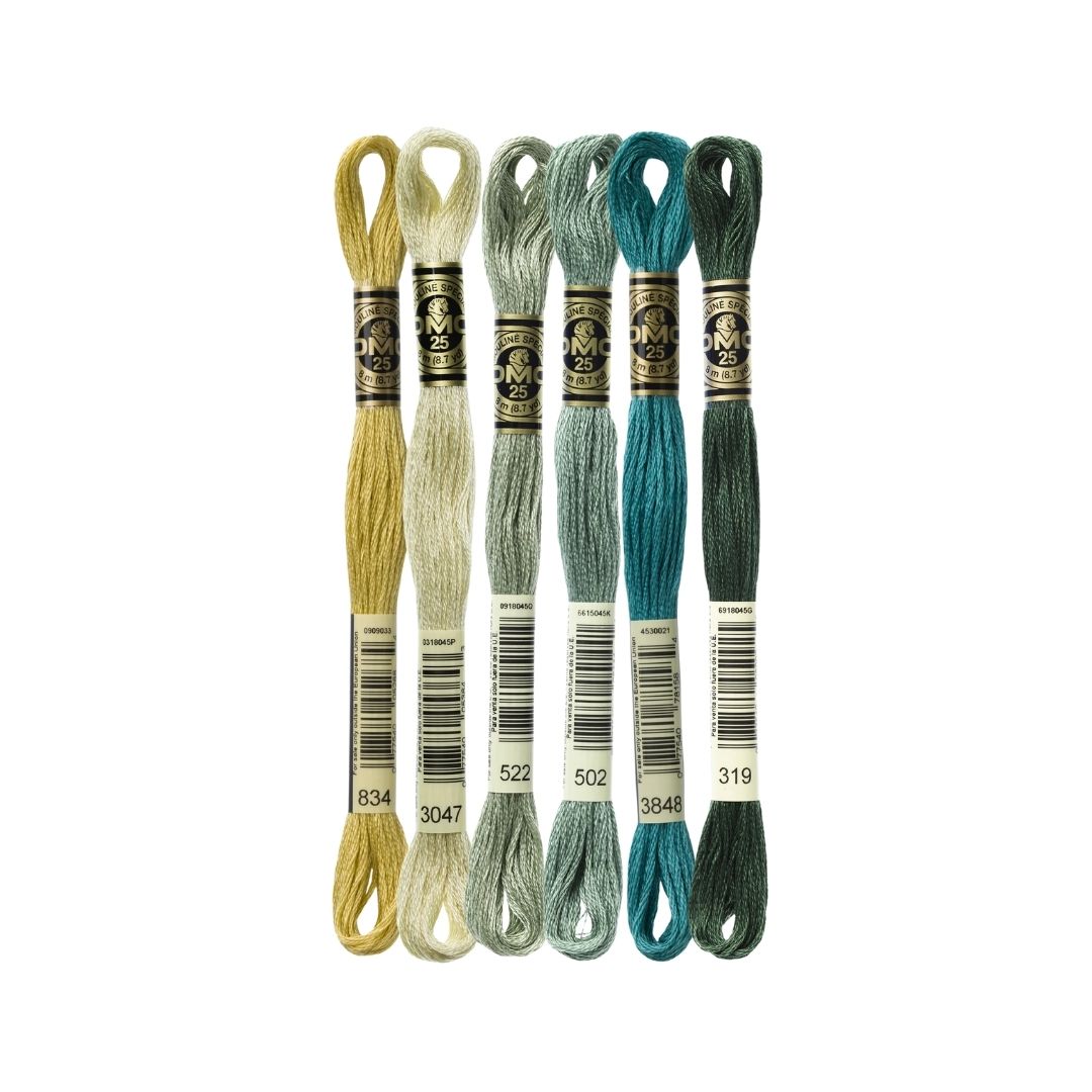 DMC Stranded Cotton Mouliné Spécial Embroidery Thread Colour Pack (A Strip of Paradise)