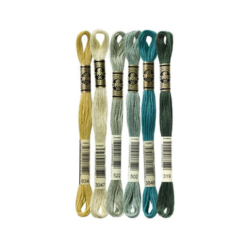 DMC Stranded Cotton Mouliné Spécial Embroidery Thread Colour Pack (A Strip of Paradise)