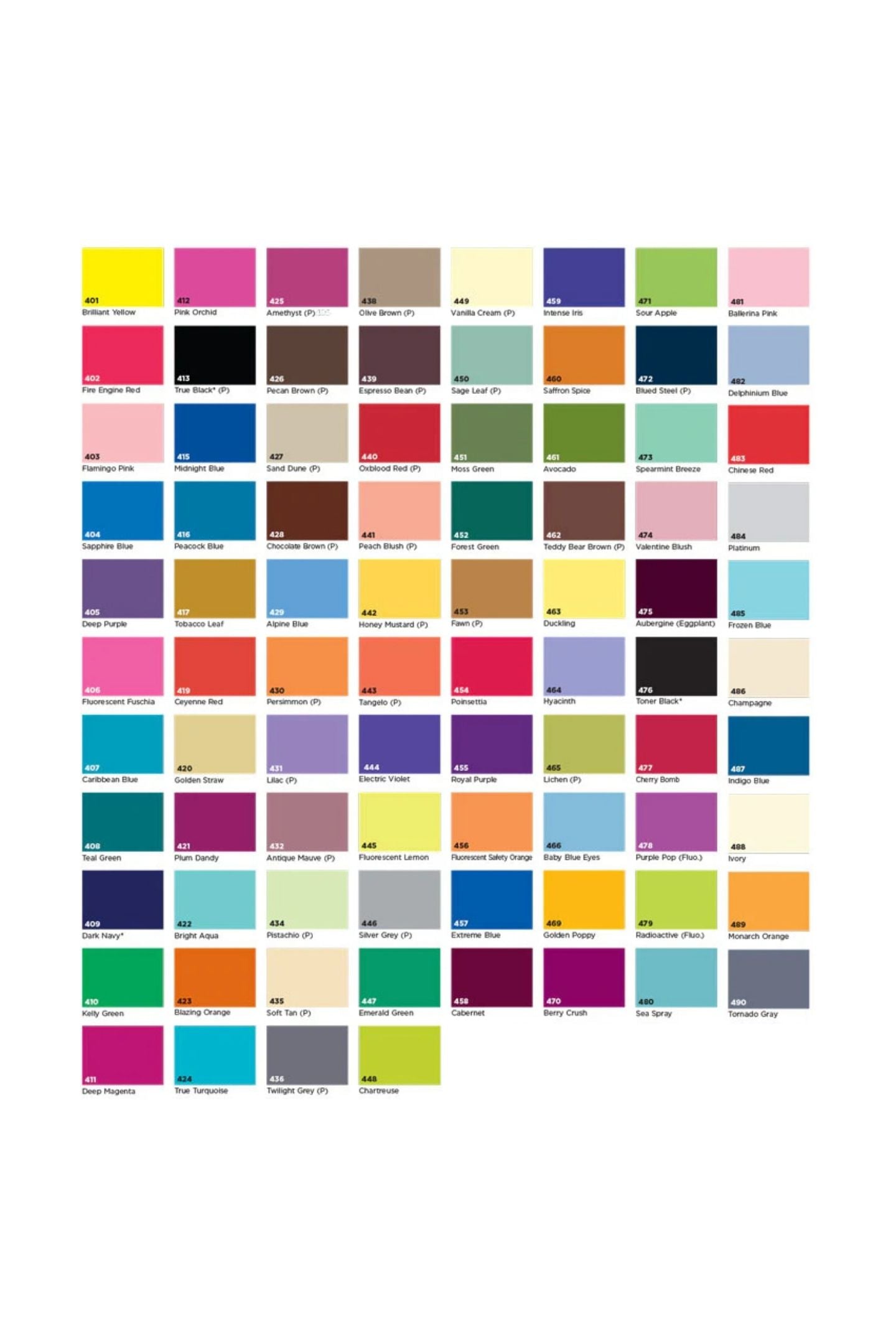 Dharma Acid Dyes Colour Chart