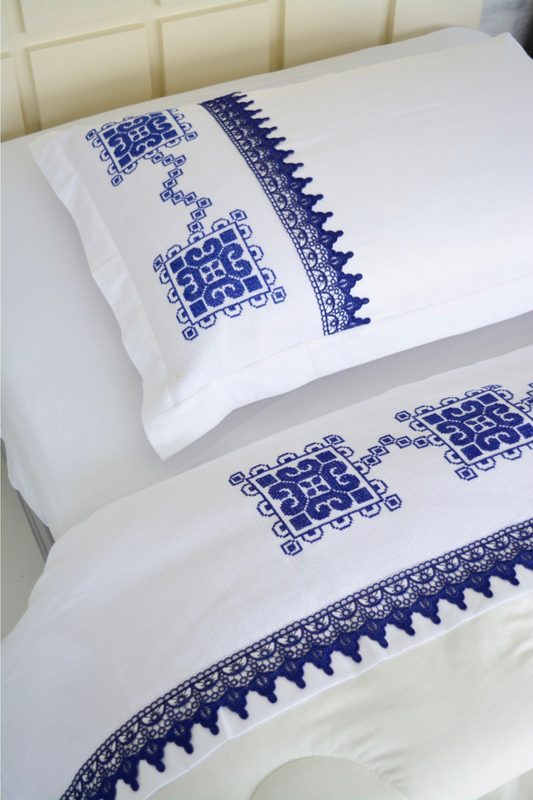 Bed Cover and Pillows Embroidery Pattern
