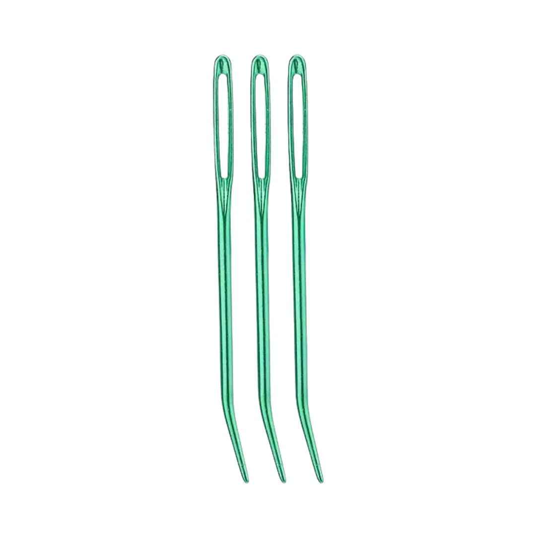 Handmayk Bent Tip Darning Needles (Pack of 3) (Green)