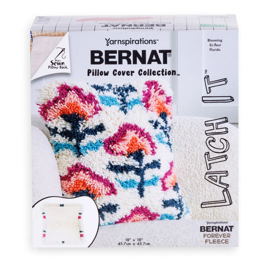 Bernat Latch It Latch Hook Kit - Fleece Pillow Cover (Blooming)