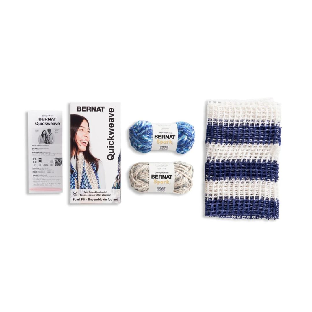 Bernat Quickweave Weaving Kit - Scarf Collection (Blue Tartan)