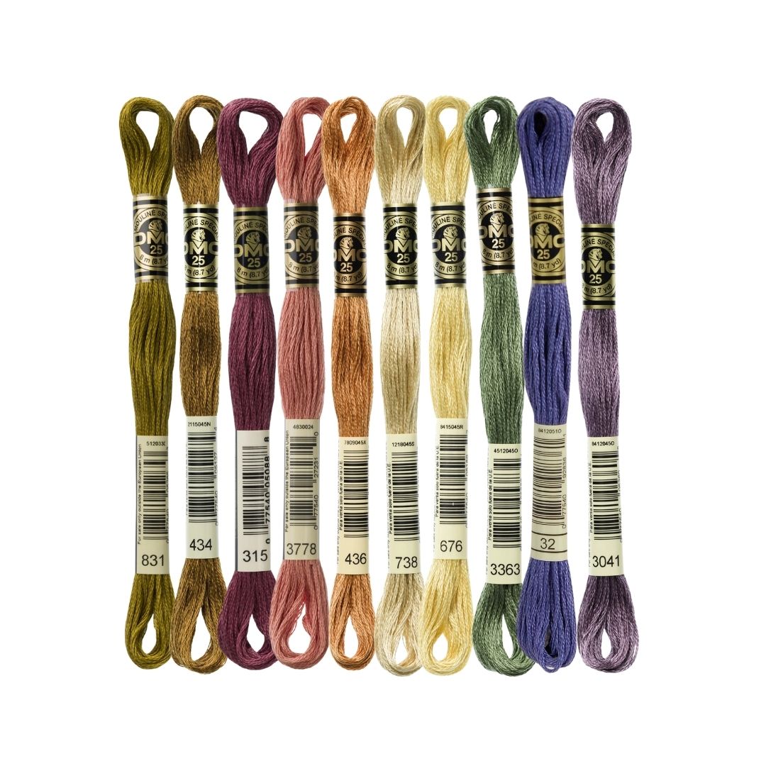 DMC Stranded Cotton Mouliné Spécial Embroidery Thread Colour Pack (Botanical)