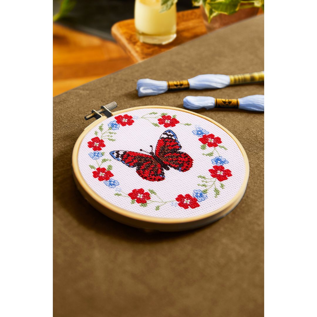 DMC Cross Stitch Kit - The Designer Collection (Butterfly Blooms by Jo Aston)