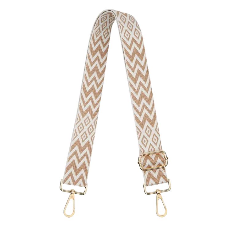 Handmayk Woven Fabric Bag Strap (Beige Chevron)