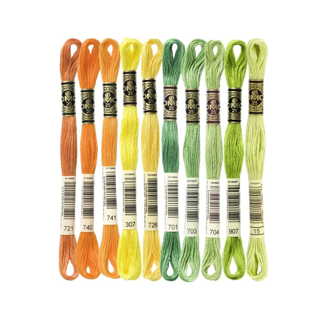 DMC Stranded Cotton Mouliné Spécial Embroidery Thread Colour Pack (Citrus)