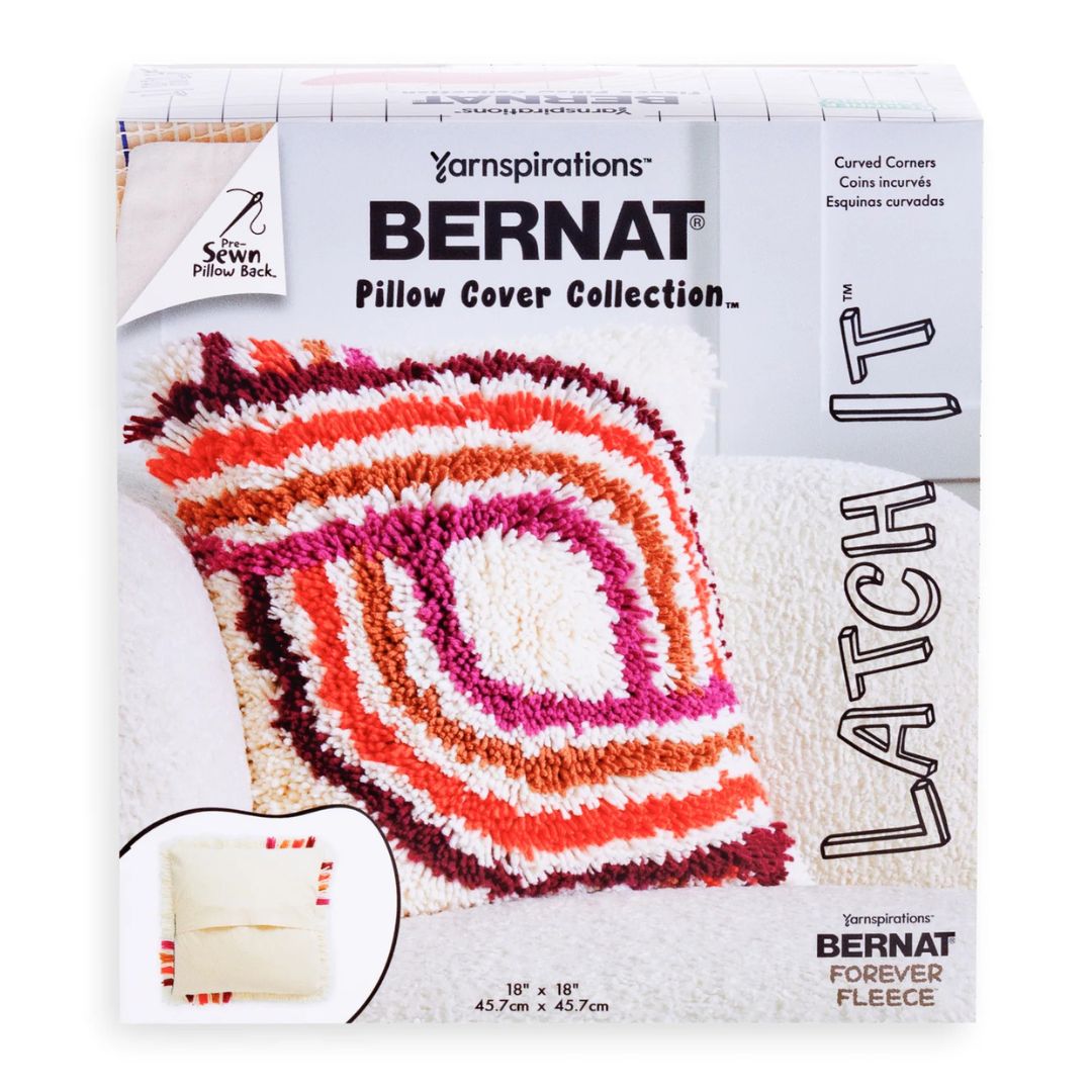 Bernat Latch It Latch Hook Kit - Fleece Pillow Cover (Curved Corners)