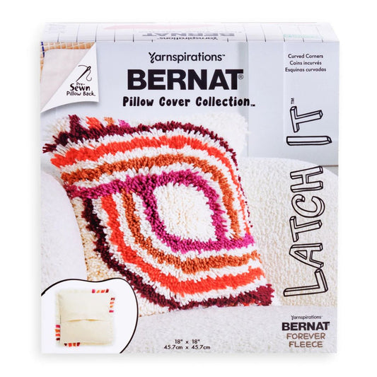 Bernat Latch It Latch Hook Kit - Fleece Pillow Cover (Curved Corners)