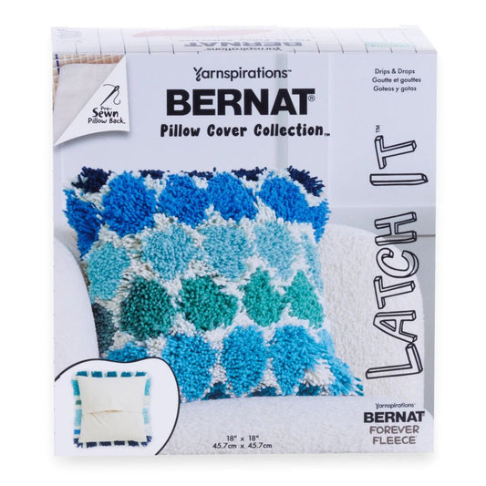 Bernat Latch It Latch Hook Kit - Fleece Pillow Cover (Drips & Drops)