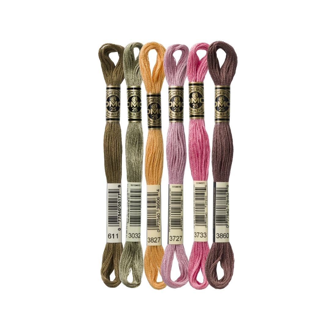 DMC Stranded Cotton Mouliné Spécial Embroidery Thread Colour Pack (Dusty Pink Petals)