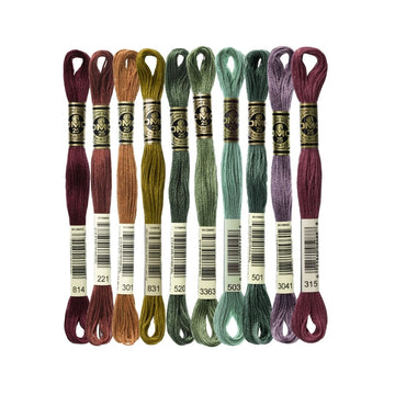 DMC Stranded Cotton Mouliné Spécial Embroidery Thread Colour Pack (Eucalyptus)
