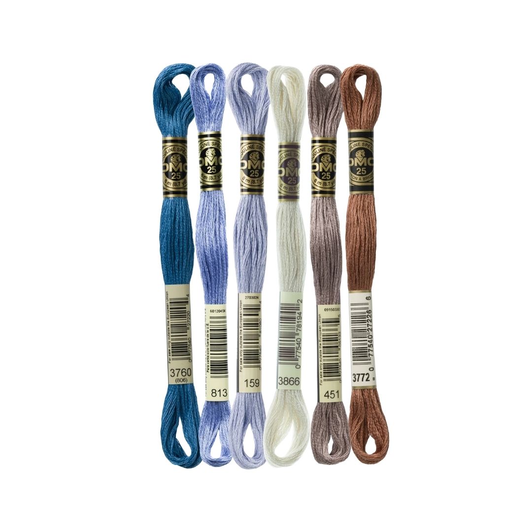 DMC Stranded Cotton Mouliné Spécial Embroidery Thread Colour Pack (Golden Grass)
