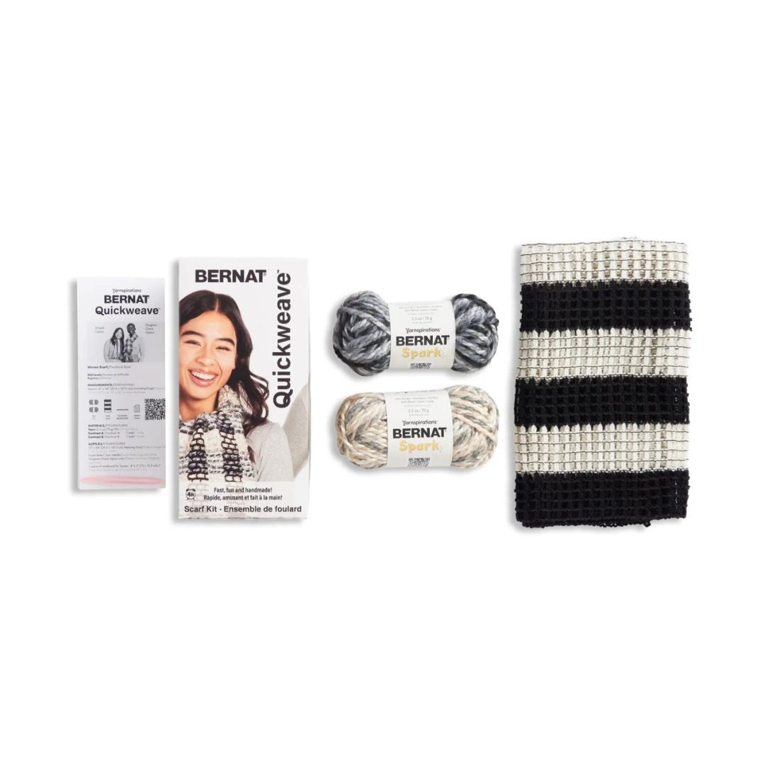 Bernat Quickweave Weaving Kit - Scarf Collection (Grey Tartan)