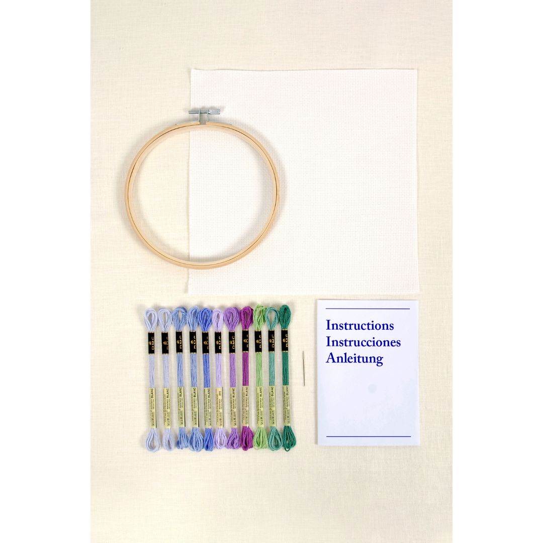 DMC Cross Stitch Kit - The Designer Collection (Lavender Bouquet  by Nathalie Weinzaepflen)