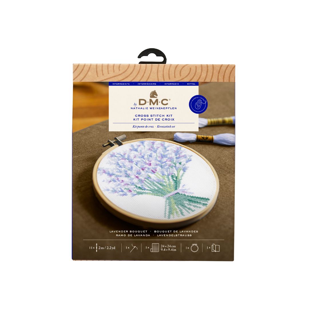 DMC Cross Stitch Kit - The Designer Collection (Lavender Bouquet  by Nathalie Weinzaepflen)