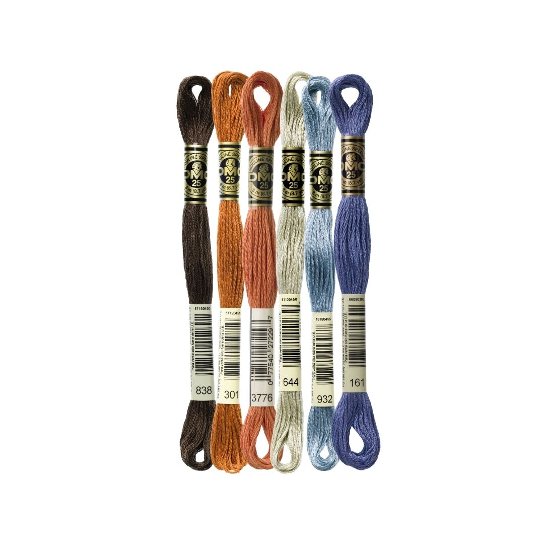 DMC Stranded Cotton Mouliné Spécial Embroidery Thread Colour Pack (Leaves in Contrast)