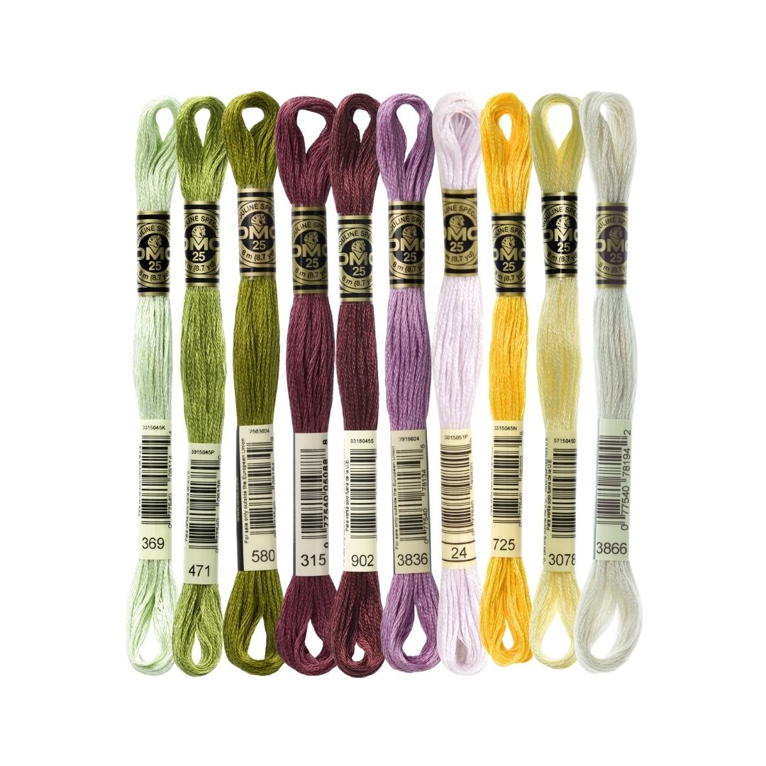 DMC Stranded Cotton Mouliné Spécial Embroidery Thread Colour Pack (Lupin Fields)