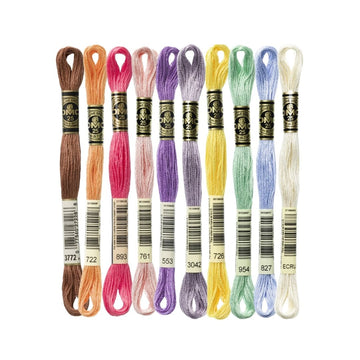 DMC Stranded Cotton Mouliné Spécial Embroidery Thread Colour Pack (Macaroons)