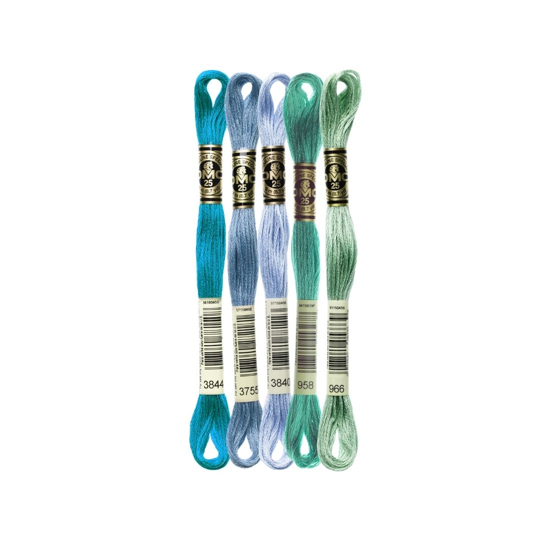 DMC Stranded Cotton Mouliné Spécial Embroidery Thread Colour Pack (Mermaid)
