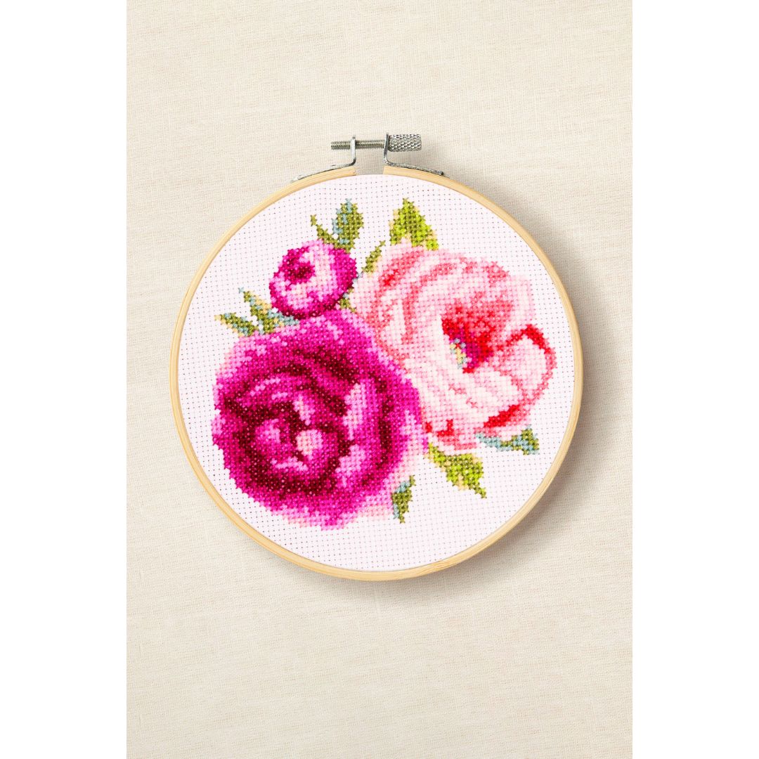 DMC Cross Stitch Kit - The Designer Collection (Pink Peonies by Aksinya Nizhnik)