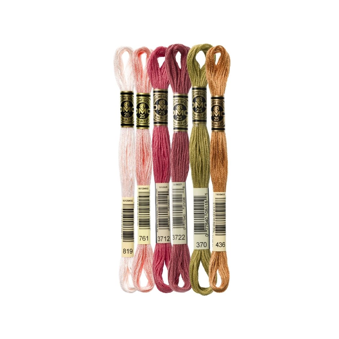 DMC Stranded Cotton Mouliné Spécial Embroidery Thread Colour Pack (Pink Peony)