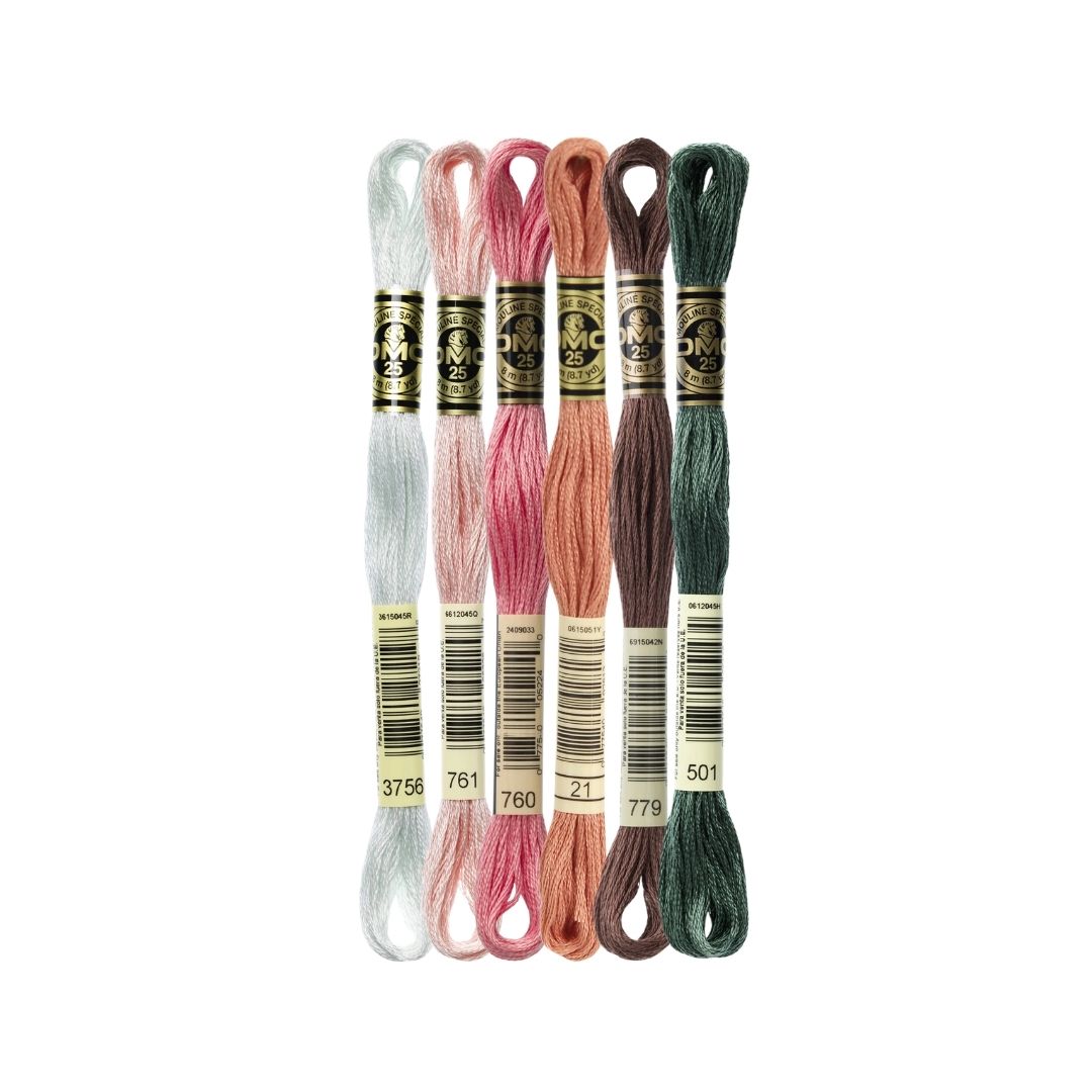 DMC Stranded Cotton Mouliné Spécial Embroidery Thread Colour Pack (Pink Petals)