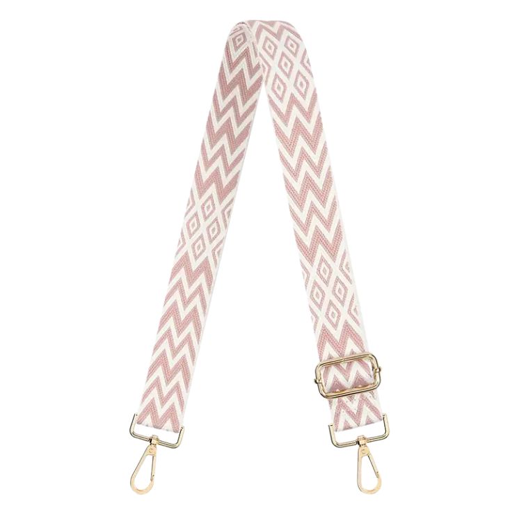 Handmayk Woven Fabric Bag Strap (Pink Chevron)
