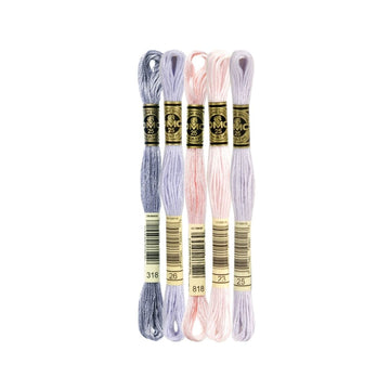 DMC Stranded Cotton Mouliné Spécial Embroidery Thread Colour Pack (Pink and Purple Hues)