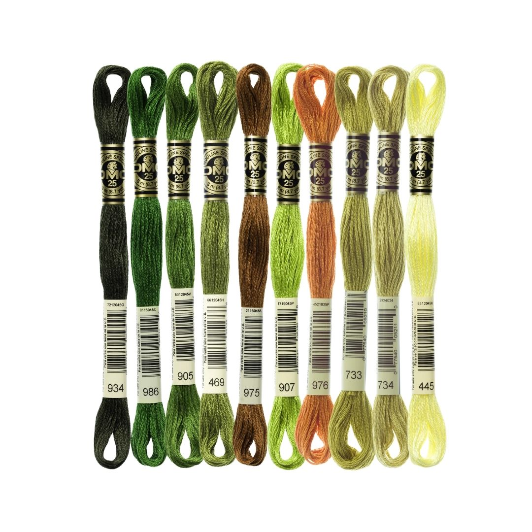 DMC Stranded Cotton Mouliné Spécial Embroidery Thread Colour Pack (Rainforest)