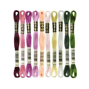 DMC Stranded Cotton Mouliné Spécial Embroidery Thread Colour Pack (Roses)