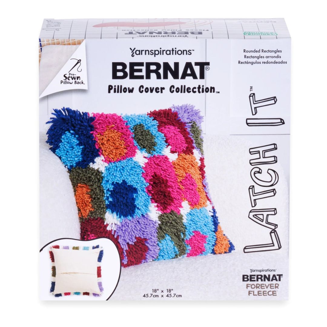 Bernat Latch It Latch Hook Kit - Fleece Pillow Cover (Rounded Rectangles)