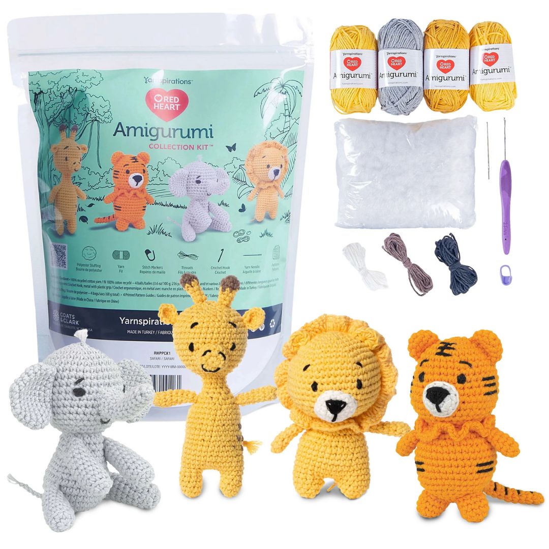 Red Heart Amigurumi Kit - Animals (Safari)