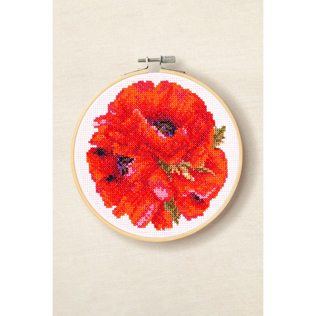 DMC Cross Stitch Kit - The Designer Collection (Scarlet Poppies by Aksinya Nizhnik)