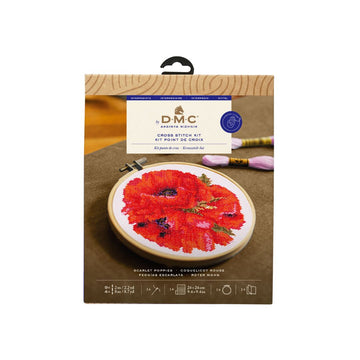 DMC Cross Stitch Kit - The Designer Collection (Scarlet Poppies by Aksinya Nizhnik)