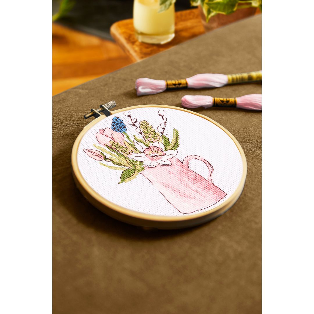 DMC Cross Stitch Kit - The Designer Collection (Spring Garden Jug by Anna Matvieieva)