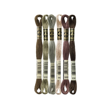 DMC Stranded Cotton Mouliné Spécial Embroidery Thread Colour Pack (Summer Sepia)
