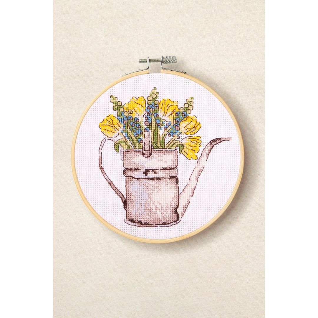 DMC Cross Stitch Kit - The Designer Collection (Sunshine Flowers Watering Can by Anna Matvieieva)
