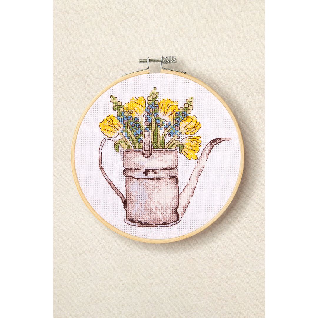 DMC Cross Stitch Kit - The Designer Collection (Sunshine Flowers Watering Can by Anna Matvieieva)