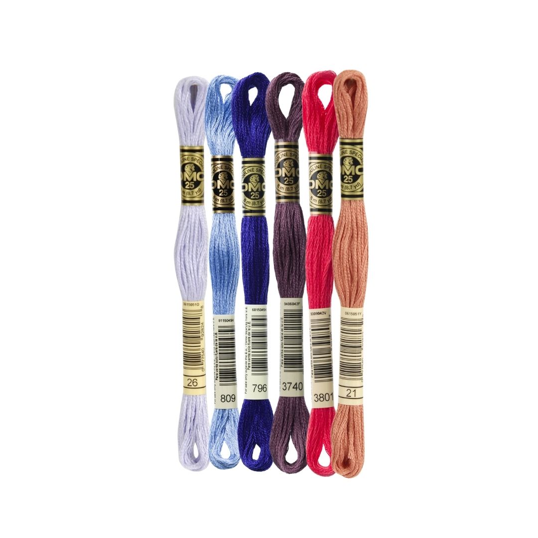 DMC Stranded Cotton Mouliné Spécial Embroidery Thread Colour Pack (Swimming with Jellyfish)