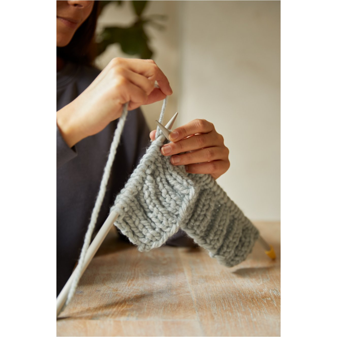 DMC Knitting Kit - Mindful Making (The Rhythm Rib Hat & Mitts)