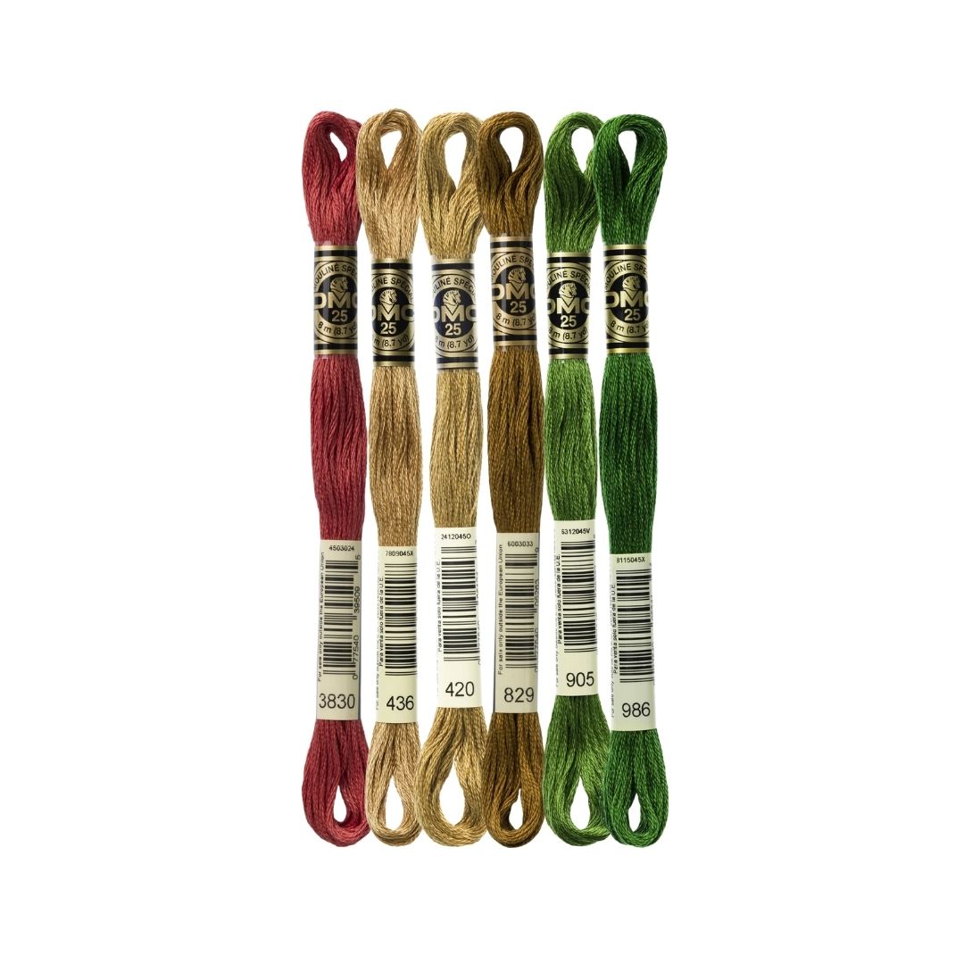 DMC Stranded Cotton Mouliné Spécial Embroidery Thread Colour Pack (Tree Leaves)