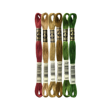DMC Stranded Cotton Mouliné Spécial Embroidery Thread Colour Pack (Tree Leaves)