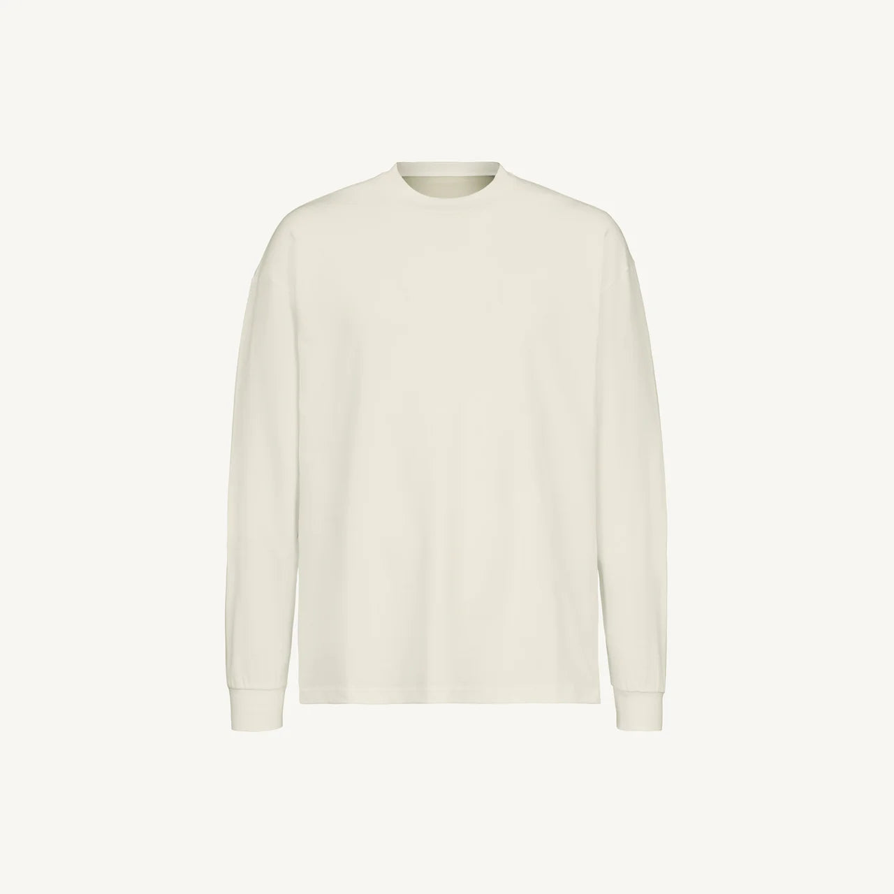 Handmayk Luxury Oversized Fit with Crew Neck and Long Sleeve T-Shirt for Adults (Vintage White)