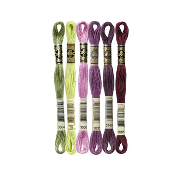 DMC Stranded Cotton Mouliné Spécial Embroidery Thread Colour Pack (Violet Vegetation)