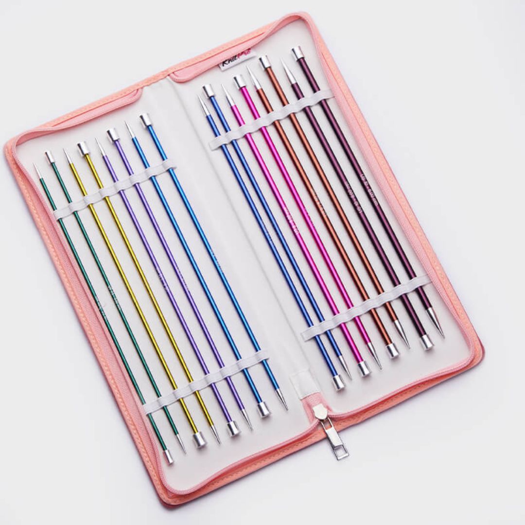 KnitPro Zing Single Point Knitting Needles Set (25cm)