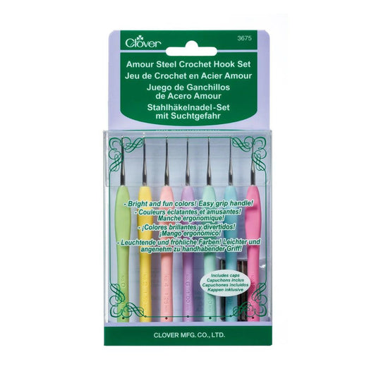 Clover 7-Piece Amour Steel Crochet Hook Set