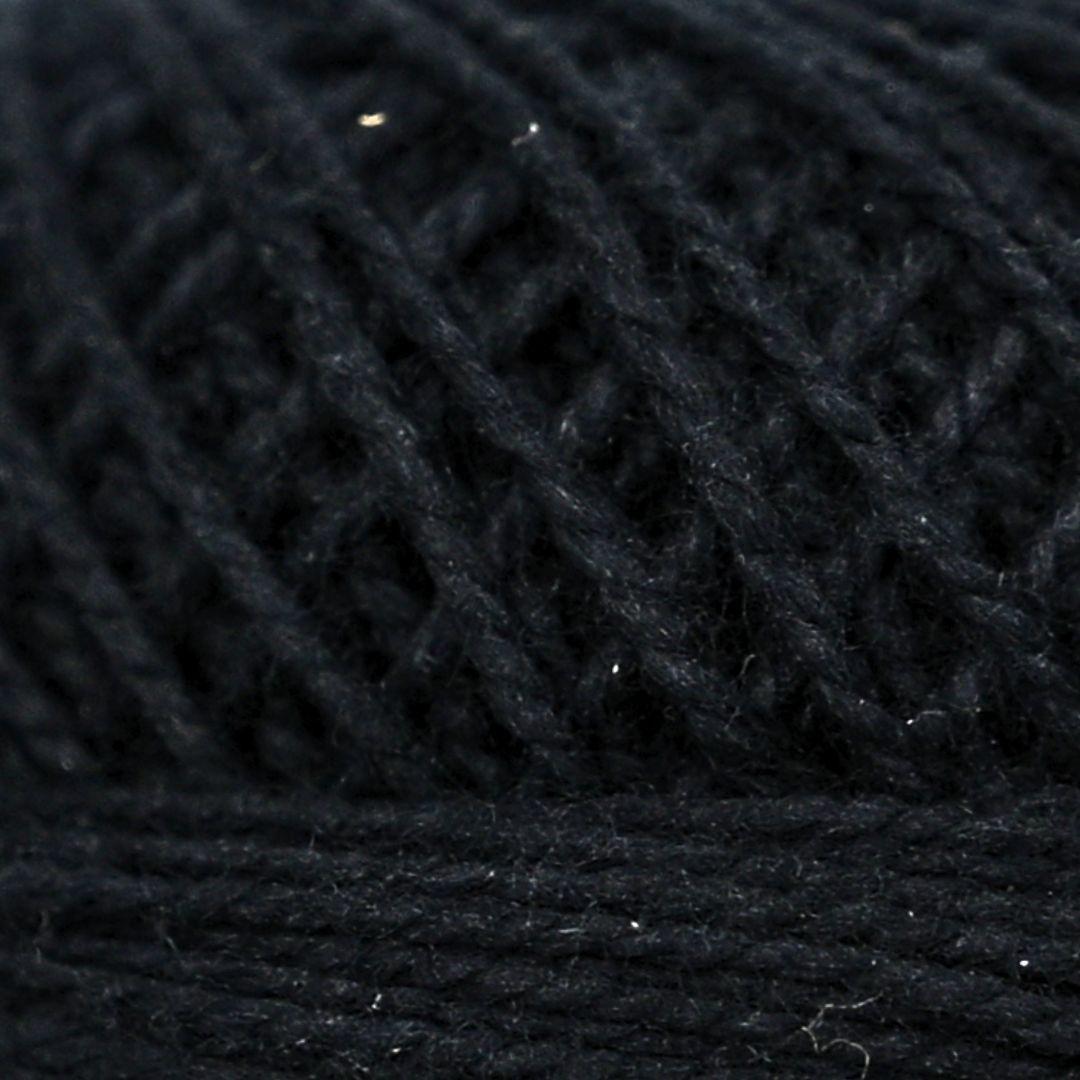 Wone Cotton Pearl 8 Embroidery Thread (The Popular Shades) (Black)