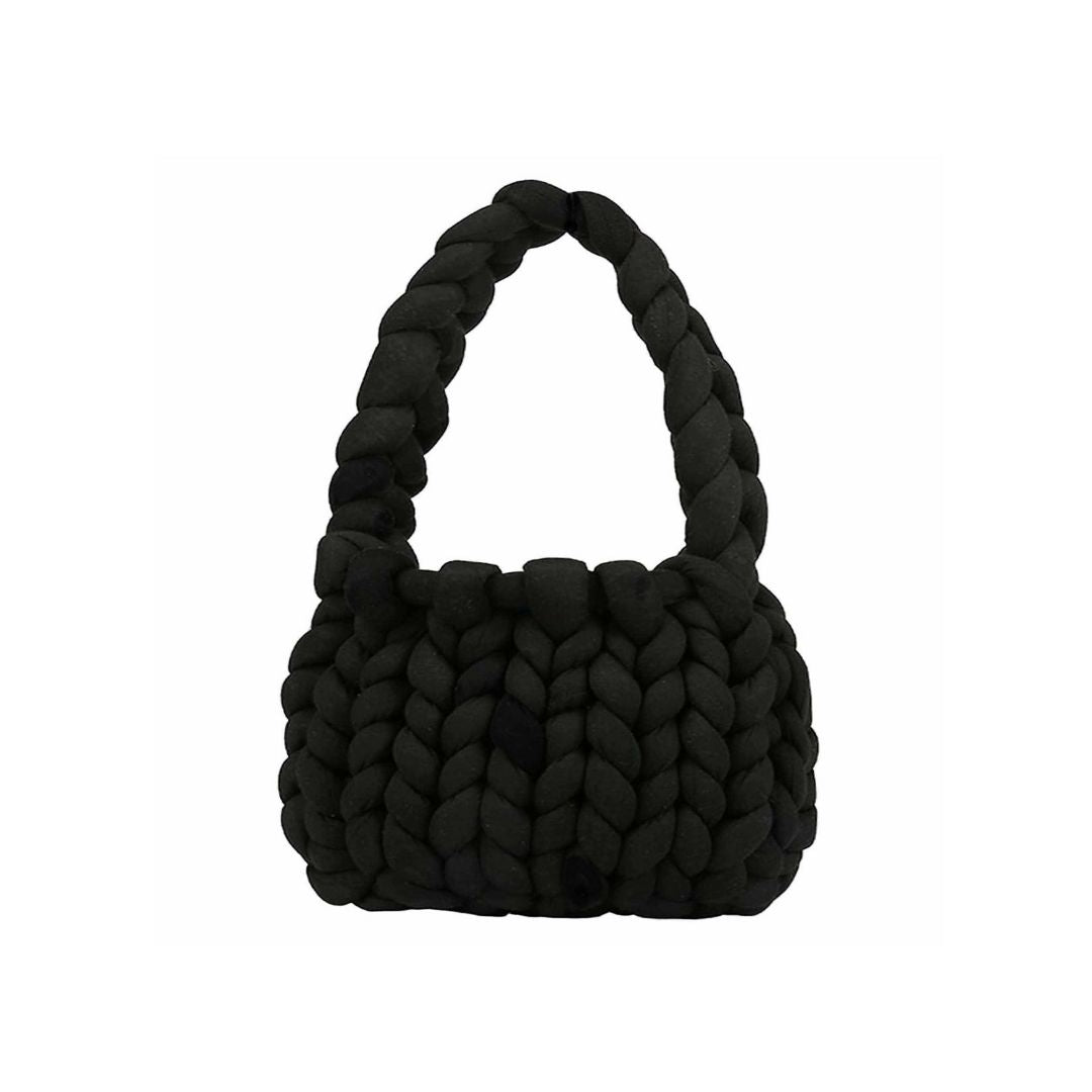 Velvet Chunky Handbag (Black)