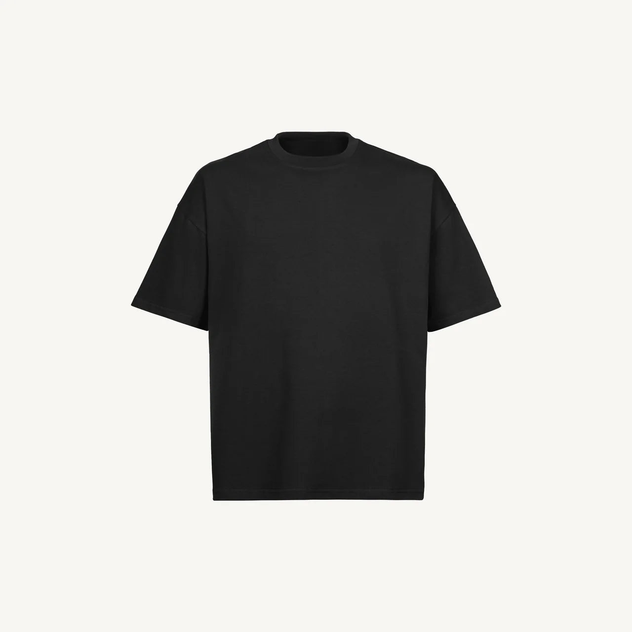 Handmayk Luxury Oversized Boxy Fit with Crew Neck T-Shirt for Adults (Black)